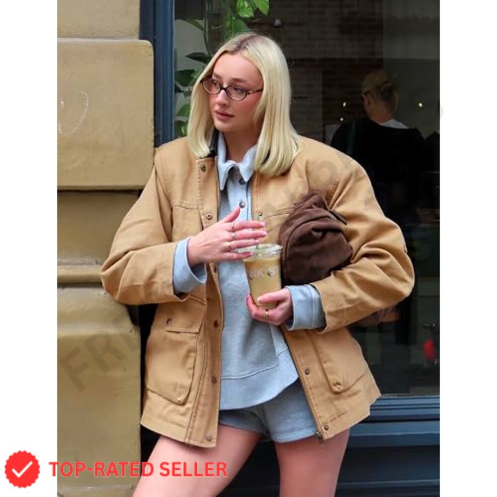 Utility Jacket Drawstring Waist Contrast Collar C… - image 6